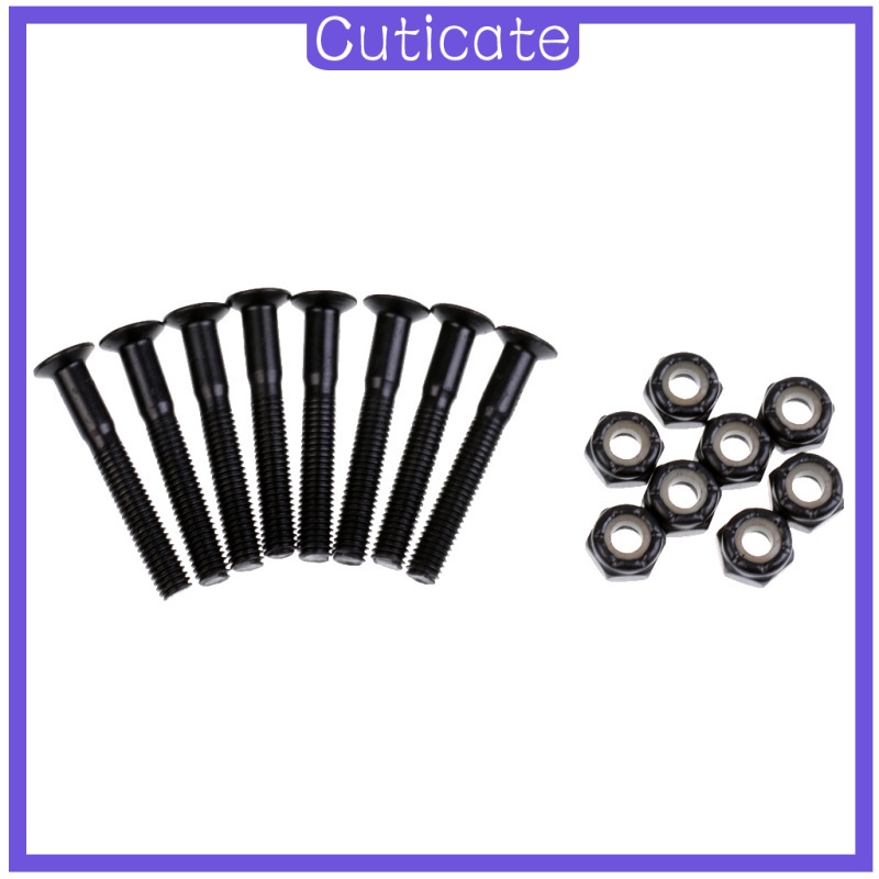 Set 8 đai ốc màu đen 25mm chuyên dụng cho ván trượt