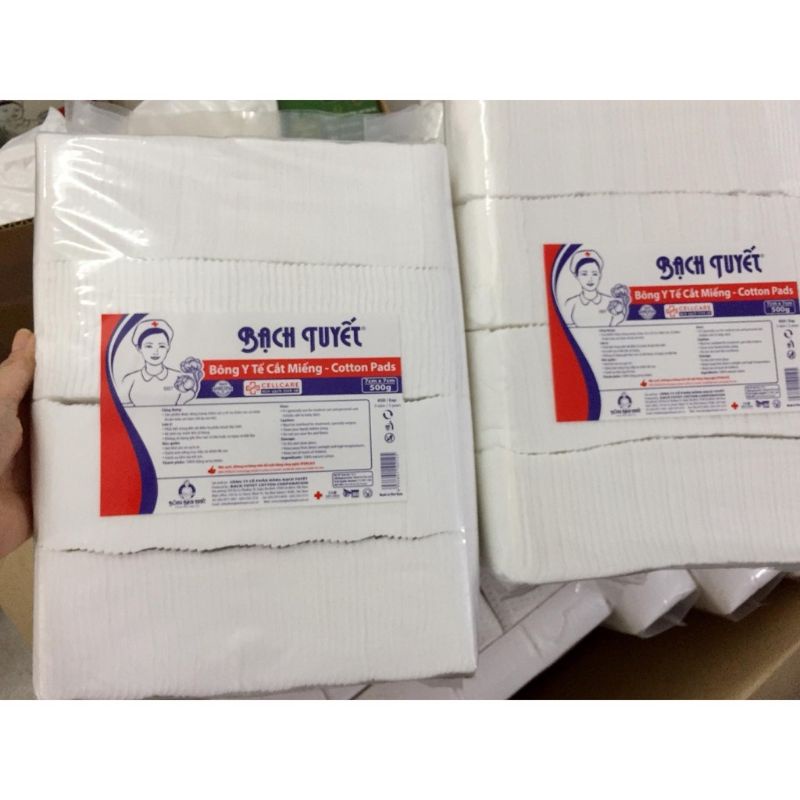 Bông cắt miếng sẵn Bạch Tuyết  Gói 0.5kg, – Bông dùng trong spa, phun xăm