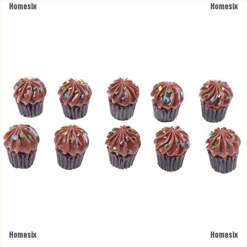 [HoMSI] 10PCS Dollhouse DIY Miniature Artificial Fake Food Cake Resin Decorative Craft SUU