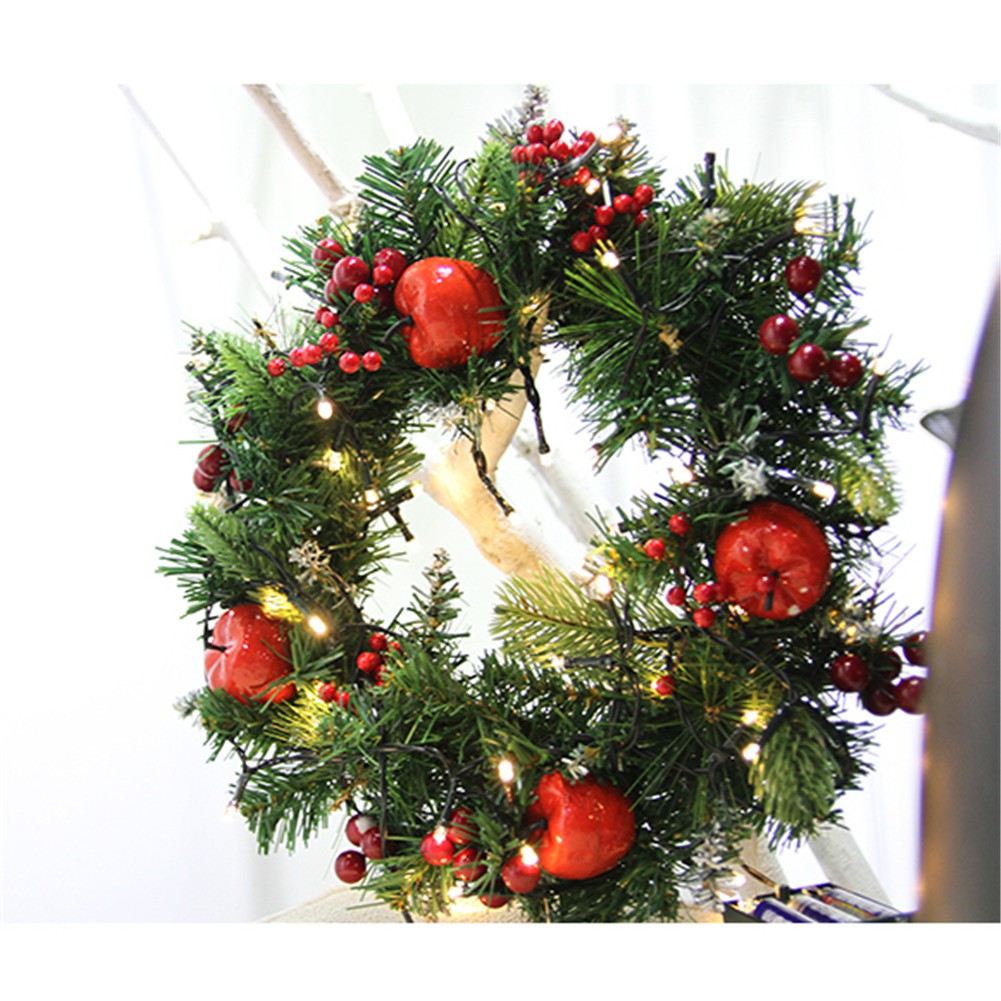 Vòng hoa đào handmade trang trí giáng sinh