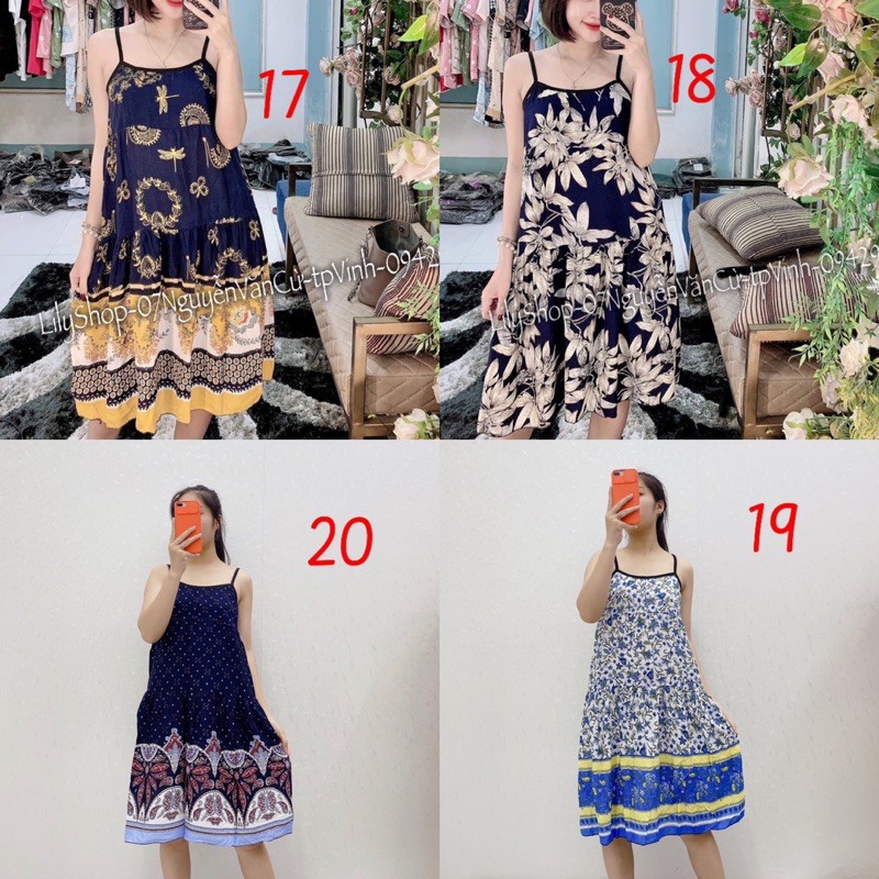 Váy lanh hai dây thái