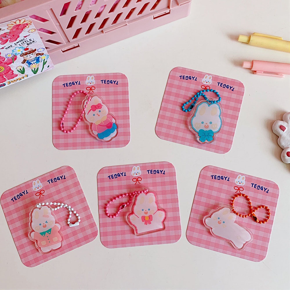 1 Móc Chìa Khóa Bằng Nhựa Acrylic Họa Tiết Hoạt Hình Nhiều Màu Dễ Thương