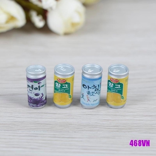 [DOU]4Pcs 1:12 Dollhouse miniature drink cans fou doll house kitchen decorate