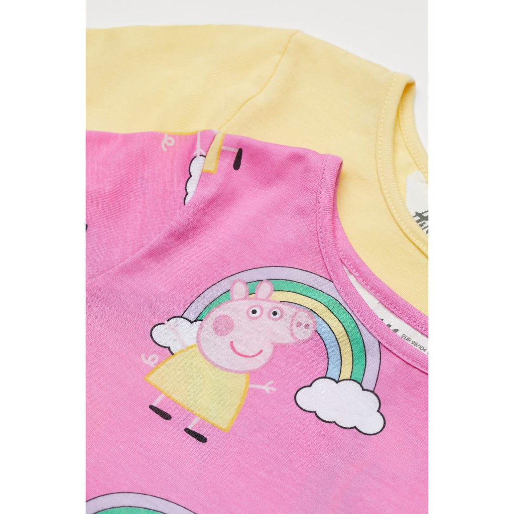 Set 2 váy hồng vàng peppa HM H&amp;M _hàng chính hãng