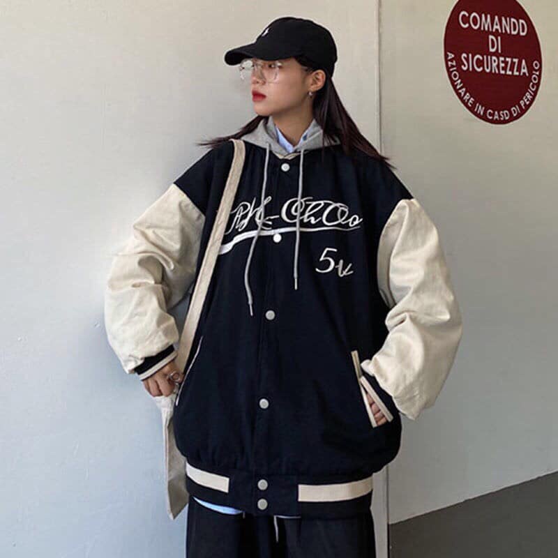 Áo khoác Bomber phối mũ nỉ