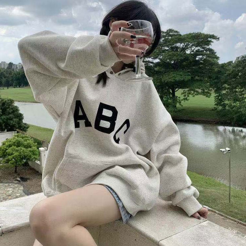 Áo hoodie XINLANYASHE dáng rộng phong cách Hàn Quốc thời trang cho nữ