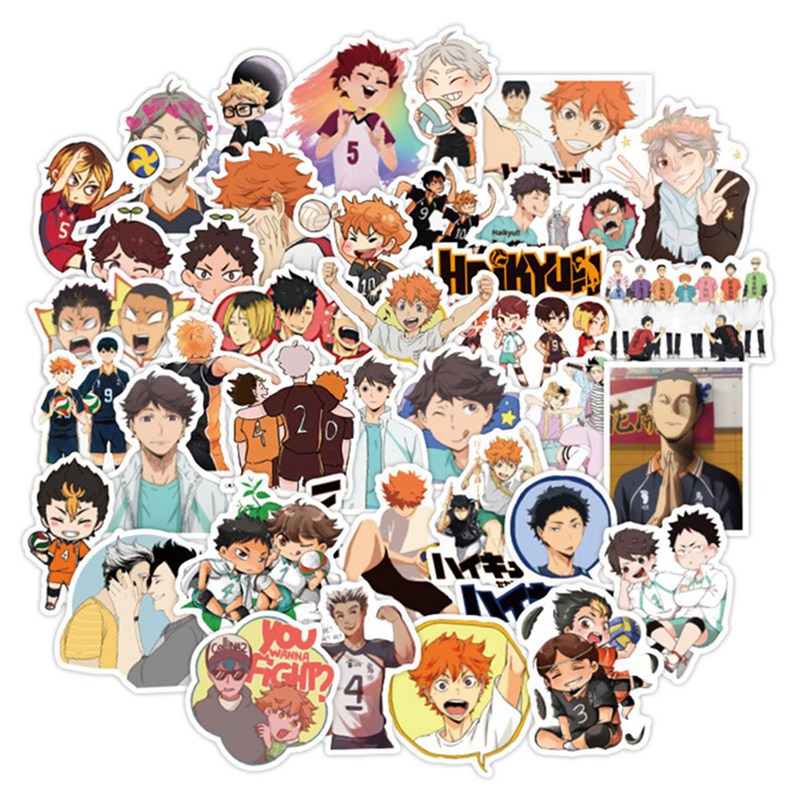 Sticker dán trang trí bằng pvc chống thấm nước hình anime doodle