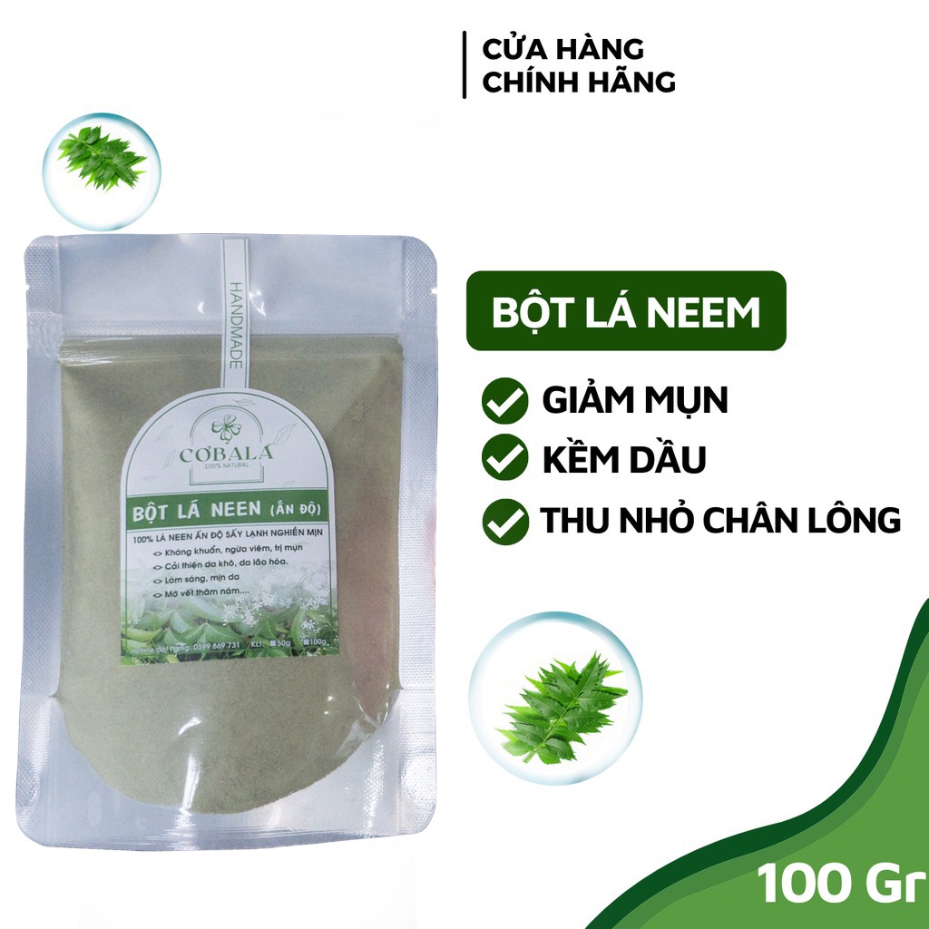 100Gr Bột Lá Neem Ấn Độ Nguyên Chất Organic - Bột HANDMADE - Giúp Dưỡng Trắng Da (Loại 1)