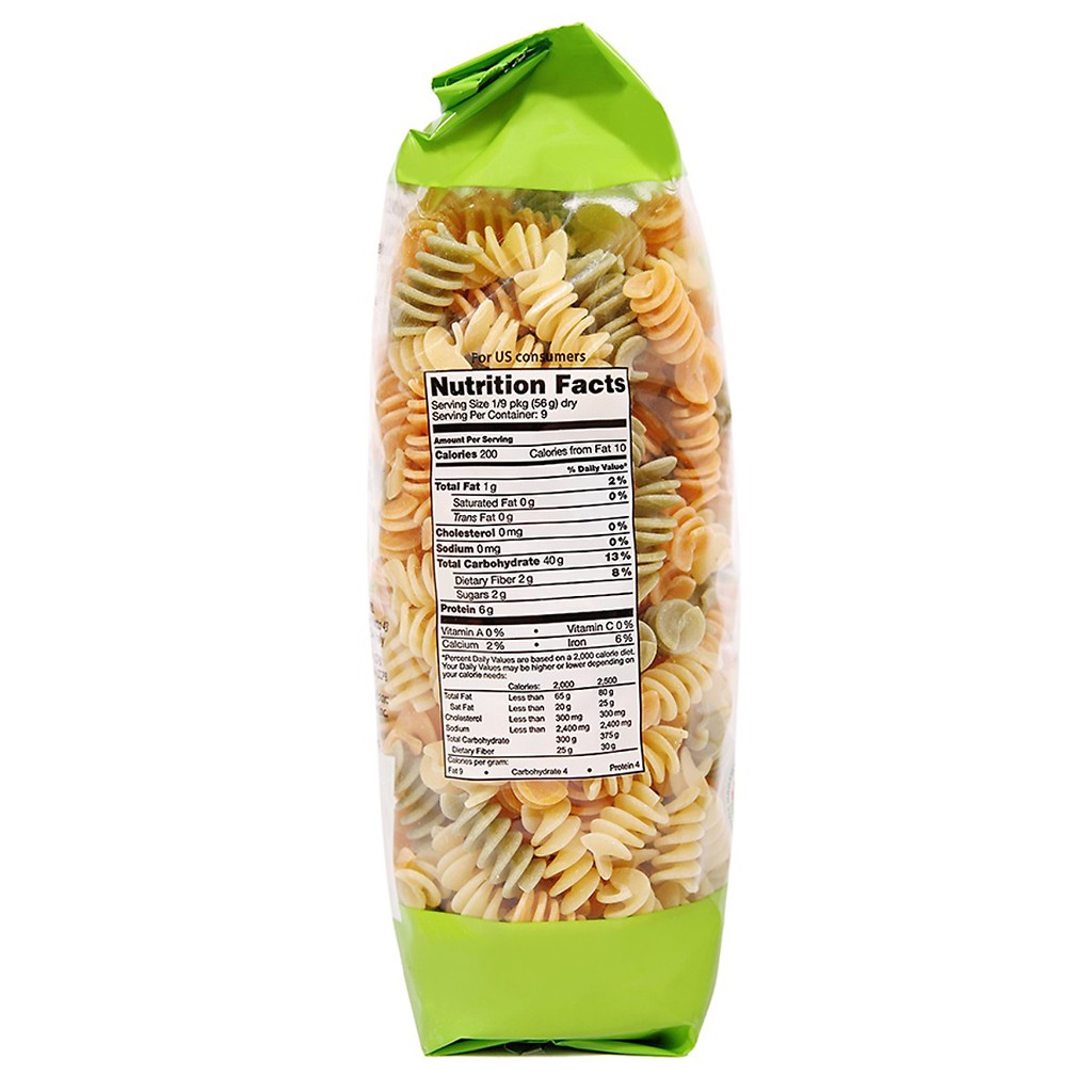 Nui Xoắn Rau Củ Quả Hữu Cơ Organic Fusilli Vegetable BioItalia 500g