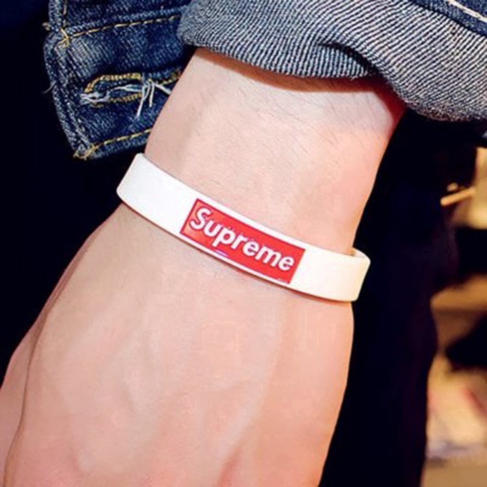 Vòng Tay Silicon Màu Trơn In Chữ Thời Trang