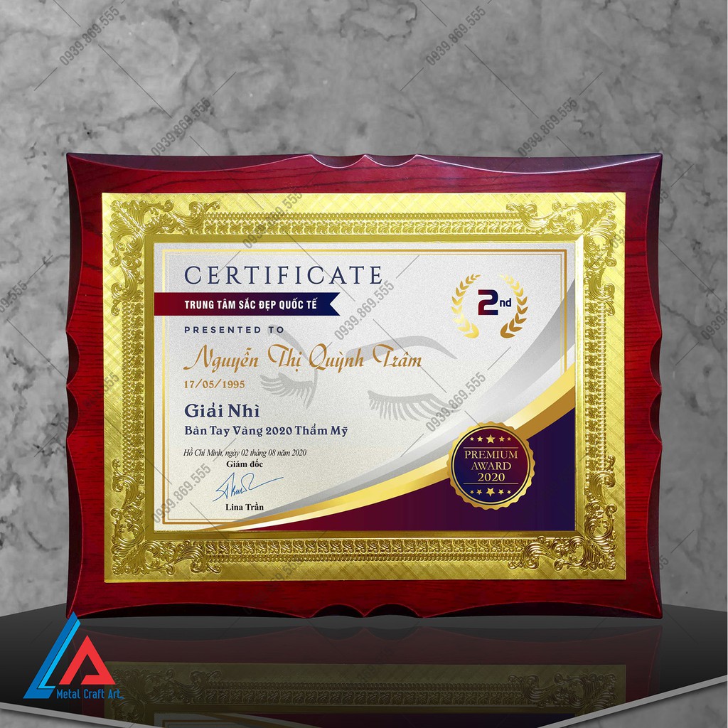 Bằng Khen, Bảng Chứng Nhận, Bảng Vinh Danh