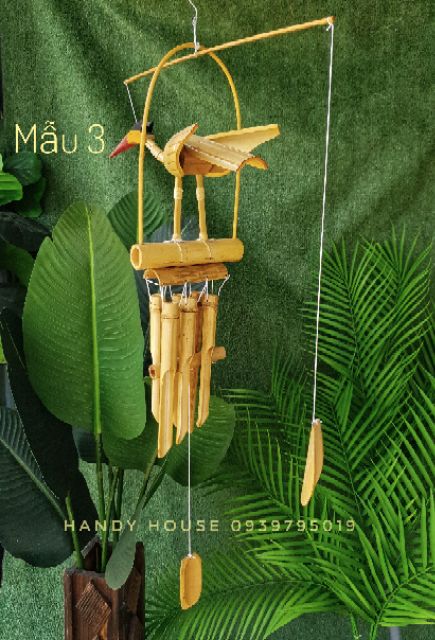 Chuông gió bằng tre nứa mang lại bình yên, gần gũi thiên nhiên