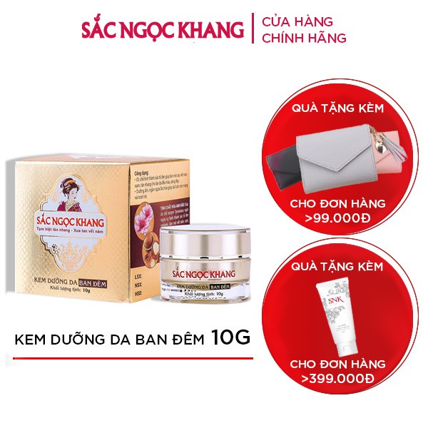 [Mã LT20 giảm 20K đơn 150K] Kem Dưỡng Da Ban Đêm Sắc Ngọc Khang 10gr