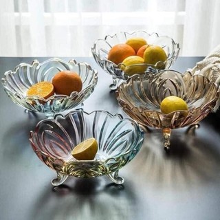 Bát thủy tinh 3 chân dùng để thả hoa , đựng hoa qủa sang trọng