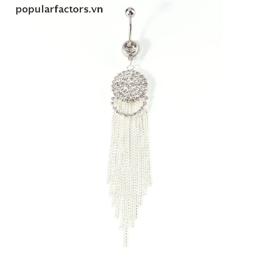 Khuyên Rốn Dạng Tua Rua Đính Đá Pha Lê Cá Tính