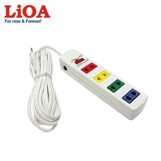Ổ Cắm LIOA 4 Ổ dây 3m Bảo Vệ Quá Tải Bằng CB 4S3W màu trắng