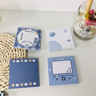 Zanmo tệp 50 tờ giấy note ghi chú gấu xanh