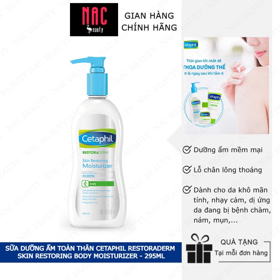 Sữa Dưỡng Ẩm Toàn Thân Cho Da Khô, Ngứa, Da Cơ Địa Cetaphil Restoraderm Skin Restoring Body Moisturizer 295ml