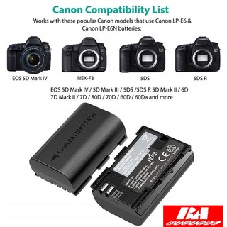  PIN cho Canon LP-E6 E6N RAVPOWER dùng cho máy ảnh EOS R 90D 5d4 70D 6d2 R6 R5 5D2 5D3 60D 7D2 7D... 