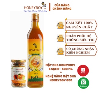 Mật ong thiên nhiên 5 sạch honeyboy 500ml và nghệ mật ong honeyboy 80g