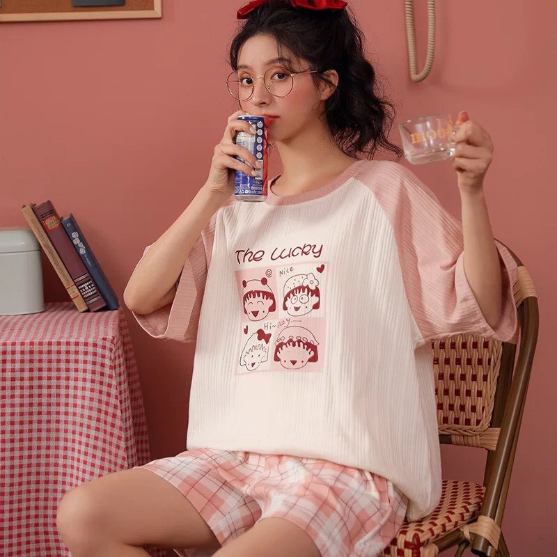 Bộ Ngủ Cotton Thun Mềm - Bộ Mặc Nhà Chất Vải Mềm Mịn Thoáng Mát Nhiều Mẫu Dễ Thương