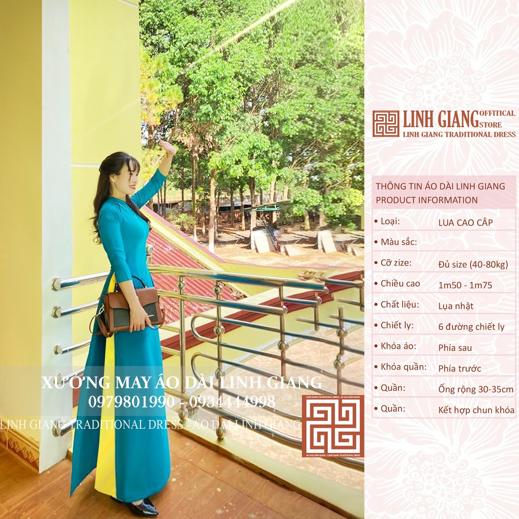 ÁO DÀI XANH NGỌC LỤA NHẬT 2 TÀ,4 TÀ_LINH GIANG