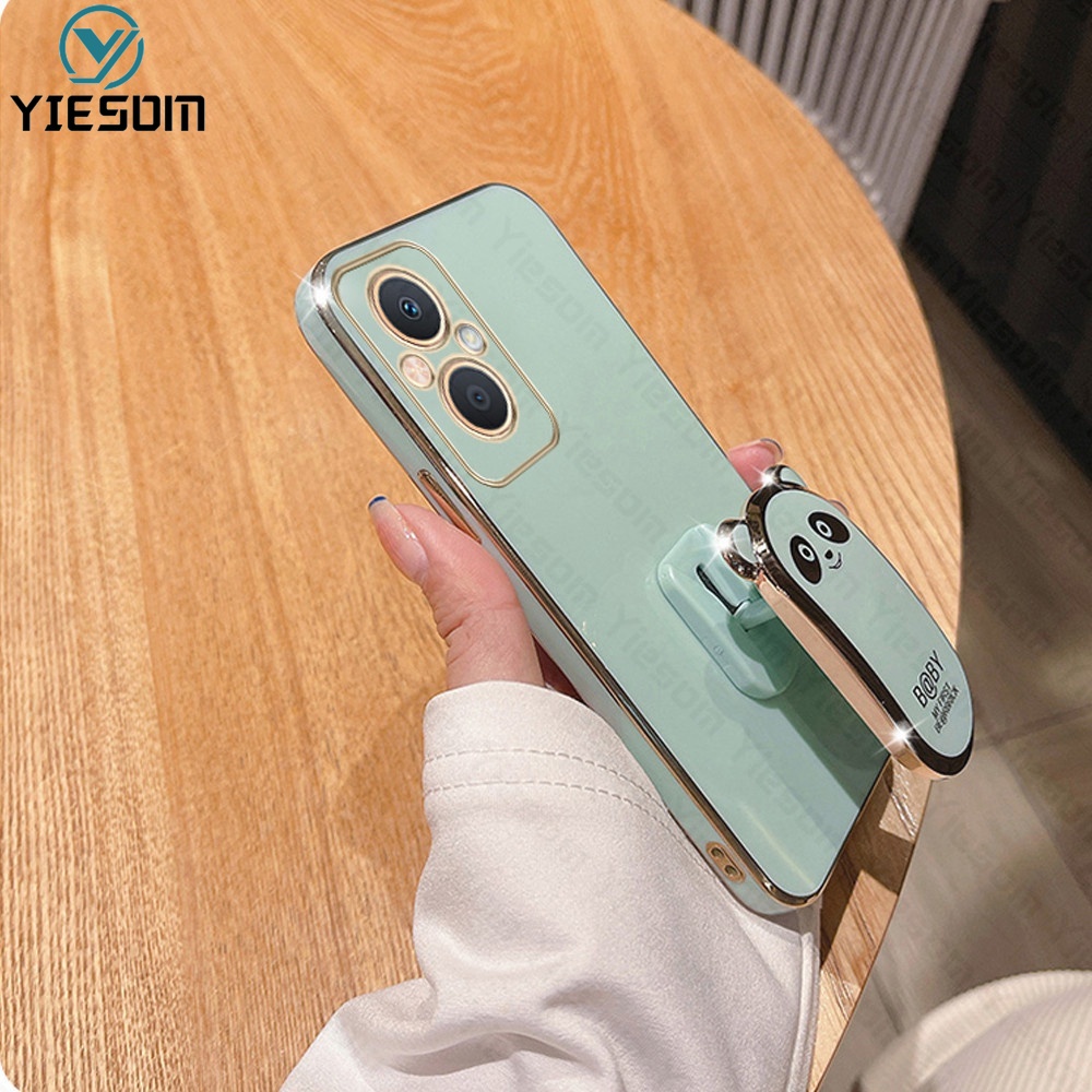 Ốp Điện Thoại Silicon Dẻo Họa Tiết Hoạt Hình Chú Gấu Kèm Giá Đỡ Cho OPPO Reno 7 4G 7Z 6 5G 5 5F 4F