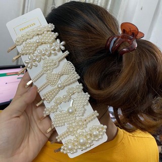 [ Sét 10 cái] Kẹp tóc ngọc trai, phong cách hàn quốc( có tách lẻ 5 cái)