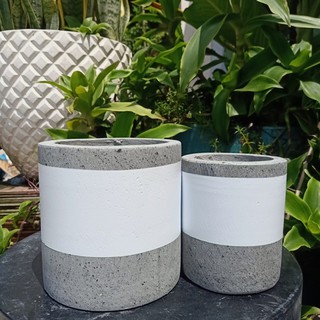 Chậu trụ xi măng sơn size để bàn
