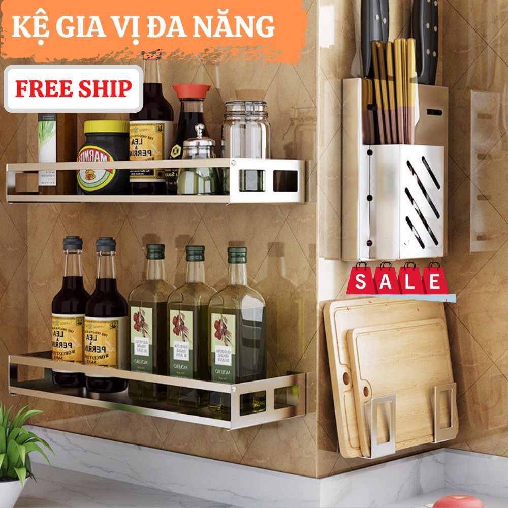 Kệ gia vị , Kệ đựng gia vị inox đựng dồ nhà bếp ,phòng tắm đa năng gắn tường TIME HOME