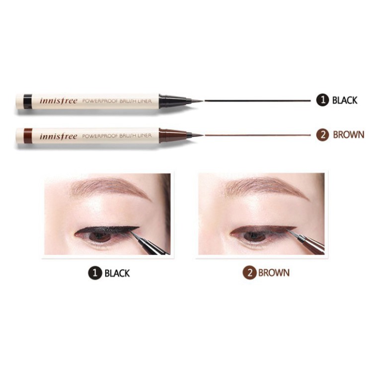 CV DVQ (mẫu 2019) Bút kẻ mắt nước Innisfree Powerproof Brush Liner 8 CV