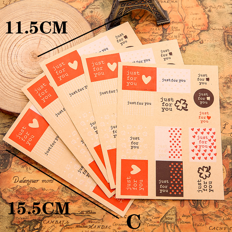 Nhãn dán đóng phong bì trang trí sổ tay kiểu châu Á