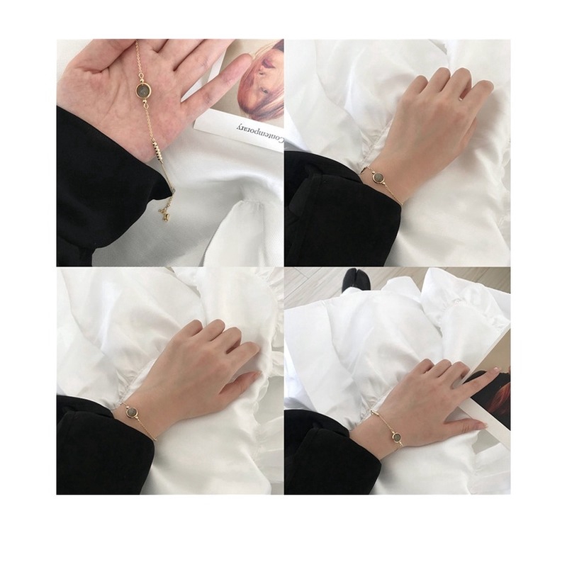 Vòng tay mạ vàng đính hạt đá pha lê tinh tế dành cho nữ