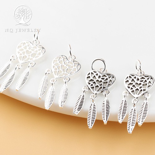Charm bạc dream catcher hình tim treo - NQ Jewelry