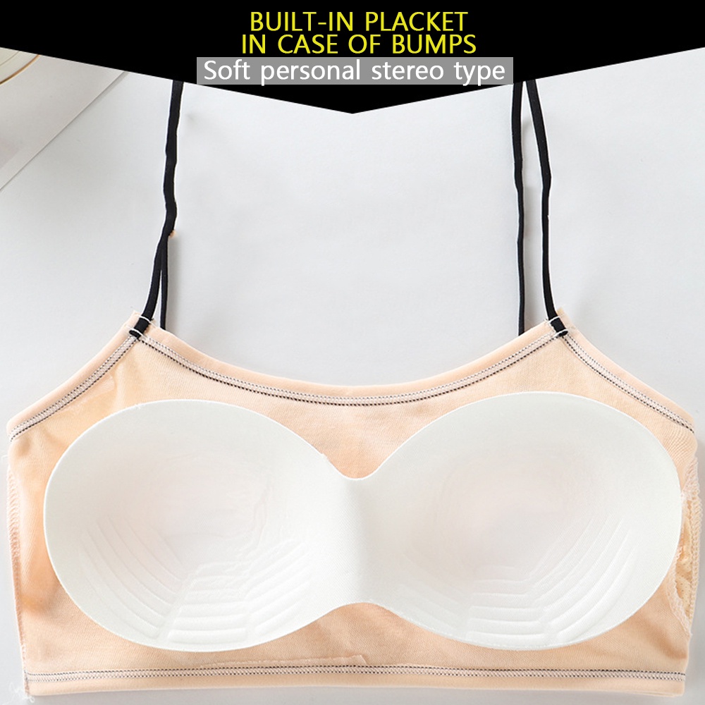 Áo ngực cho bé gái bằng cotton thoáng khí không có vòng thép với miếng đệm bọt biển có thể tháo rời