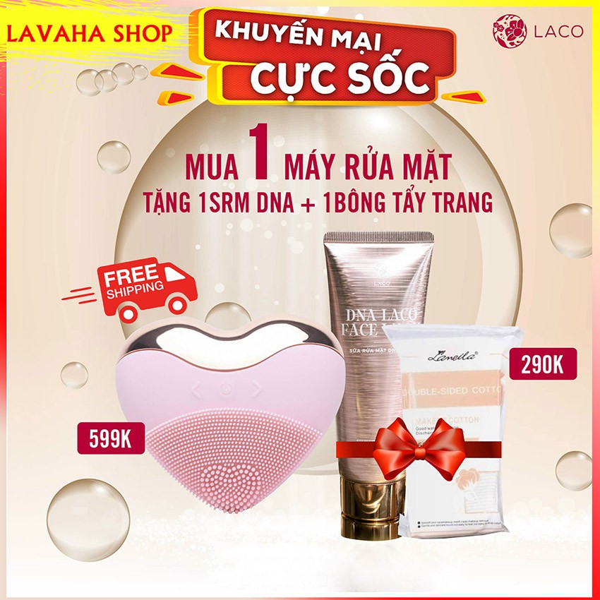 Máy rửa mặt LACO LUXURY massage, làm sạch sâu, nâng cơ, giảm nọng cằm hiệu quả - LAVAHA SHOP | BigBuy360 - bigbuy360.vn