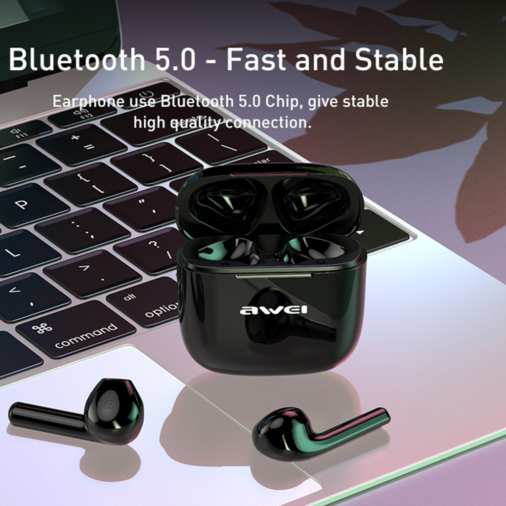 Tai Nghe Nhét Tai Awei Kết Nối Bluetooth V5.0 Âm Thanh Chất Lượng Cao