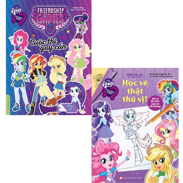 Sách - Combo Hình Dán My Little Pony - Rainbow Rocks - Cuộc Thi Gây Cấn + Học Vẽ Thật Thú Vị! (Bộ 2 Cuốn)