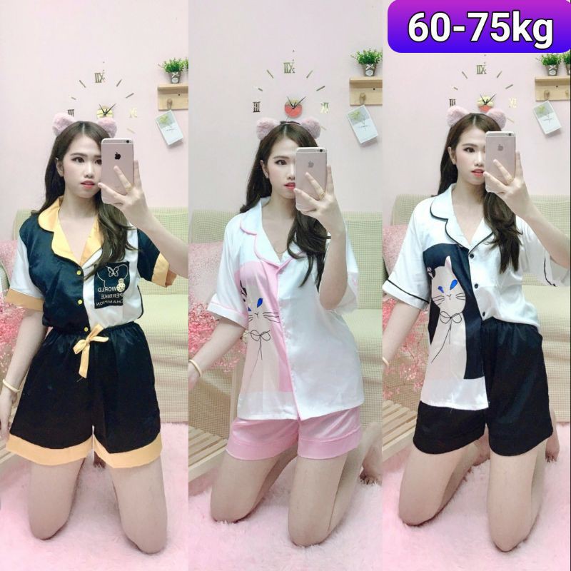 [ BIGSIZE] Bộ ngủ lụa bigsize đùi 60-75kg