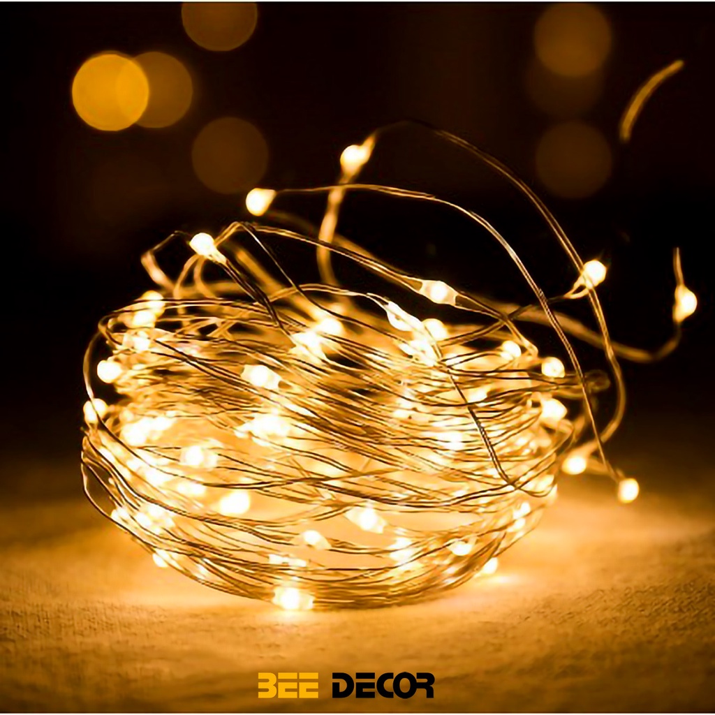 Dây đèn LED đom đóm dài 3m kèm sẵn Pin - LED Dây Đom Đóm Fairylight Dài 3 mét Trang Trí Tết, Giáng sinh, noel