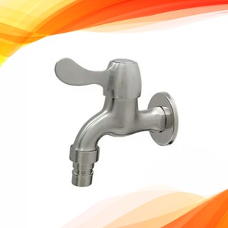Vòi hồ, vòi máy giặt, vòi vườn Inox 304 loại ren 21mm 9034 Tặng kèm băng tan
