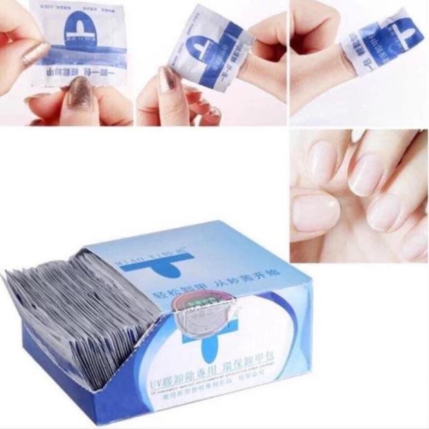 Hộp Giấy Ủ Phá Gel Hộp 204 Miếng Giấy Phá Gel Rất Nhanh, An Toàn, Không Cần Acetone