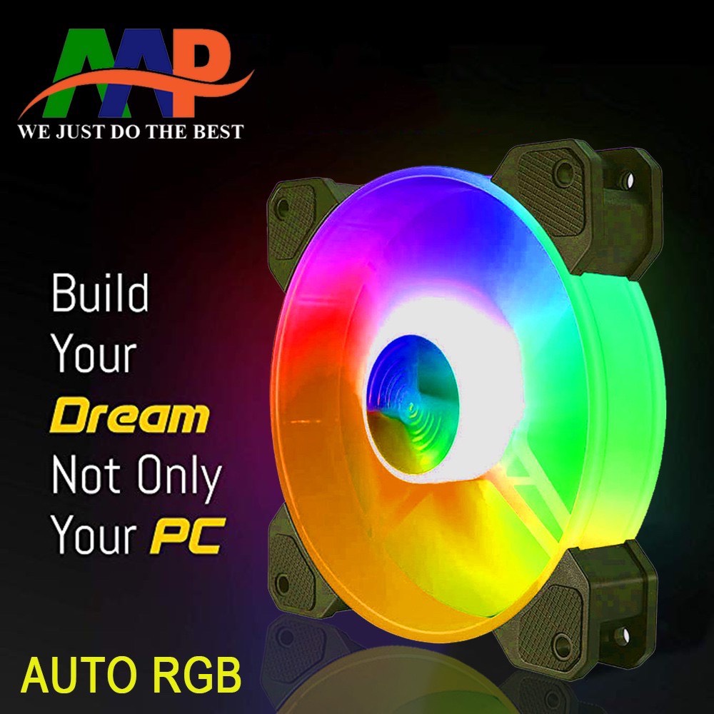 Fan Case Auto RGB 12cm AAP I Chính hãng AAP (TỰ ĐỘNG CHUYỂN CHẾ ĐỘ LED)