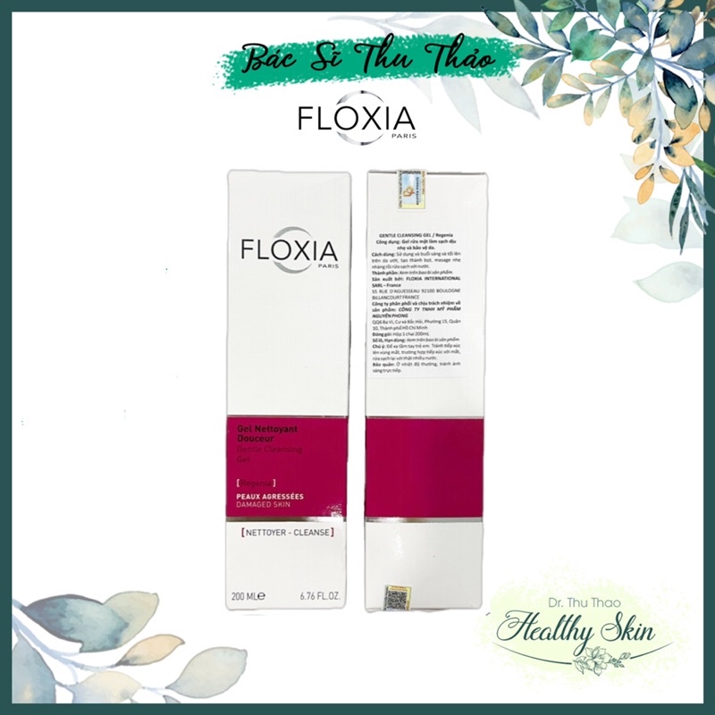 SỮA RỬA MẶT DÀNH CHO DA THƯƠNG TỔN/DA NHẠY CẢM FLOXIA GENTLE CLEANSING GEL/ REGENIA