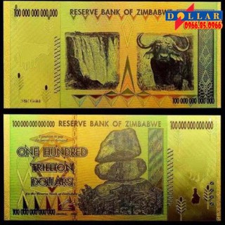 [TienLiXiTet2021] [Tết 2021] Tiền Hình Con Trâu 100 Nghìn Tỷ Zimbabwe Lưu Niệm Mạ Vàng Plastic