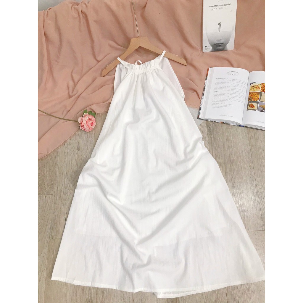 Váy Đầm Maxi Nữ Trắng Bèo Viền Ren Hở Lưng Phối Tay Cách Điệu | BigBuy360 - bigbuy360.vn