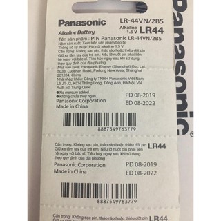 Pin LR44 AG13 Panasonic vỉ 10 viên dùng cho máy tính Casio