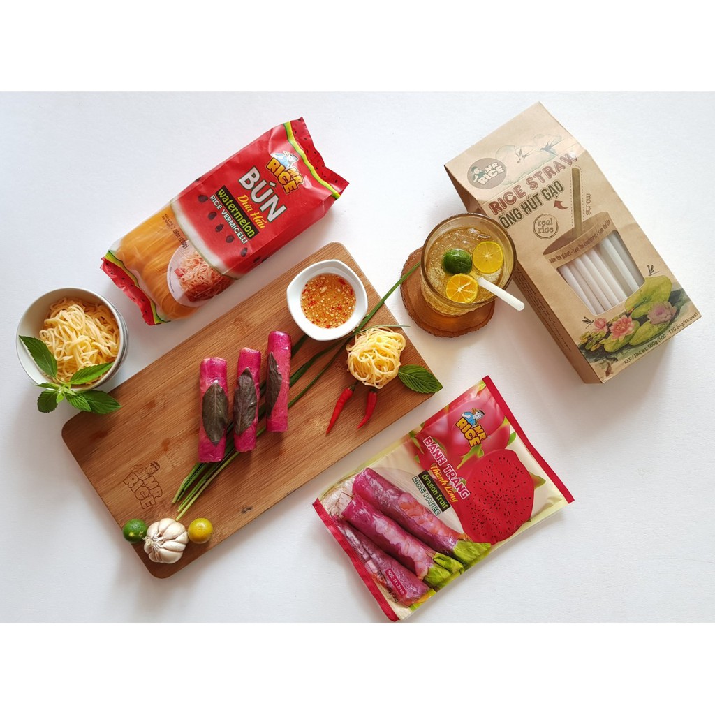 Combo Bún dưa hấu + Bánh tráng thanh long - Combo siêu ngon cho món Gỏi cuốn