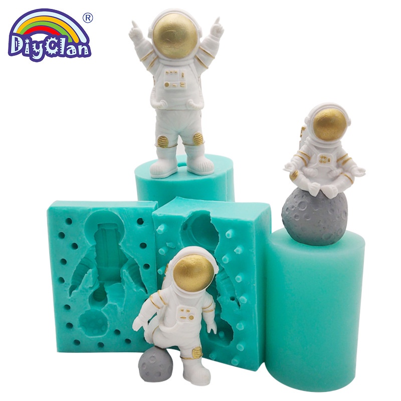Khuôn Silicone Tạo Hình Phi Hành Gia Hoạt Hình 3D DIY