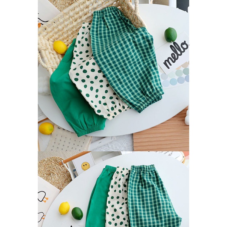 [Babycat] Hàng Có Sẵn Quần Cotton Lanh Mỏng Kẻ Sọc Phong Cách Nhật Hàn Chống Muỗi Thời Trang Mùa Hè Cho Bé Trai Và Bé Gái